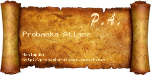 Prohaska Atlasz névjegykártya